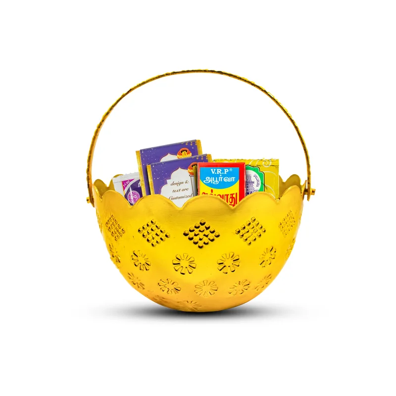 Festive Basket (Steel) (Pack of 15), handmade by Chocolate Circle