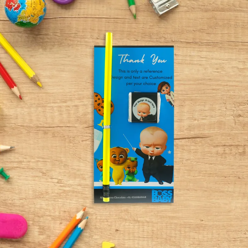 Choco Cards (w Pen & Pencil) (Pack of 30), handmade by Chocolate Circle