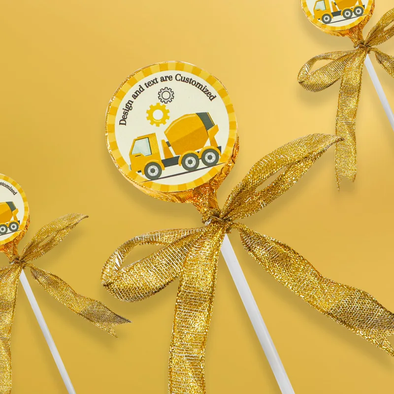 Lollipops (with bow) (Pack of 30), handmade by Chocolate Circle
