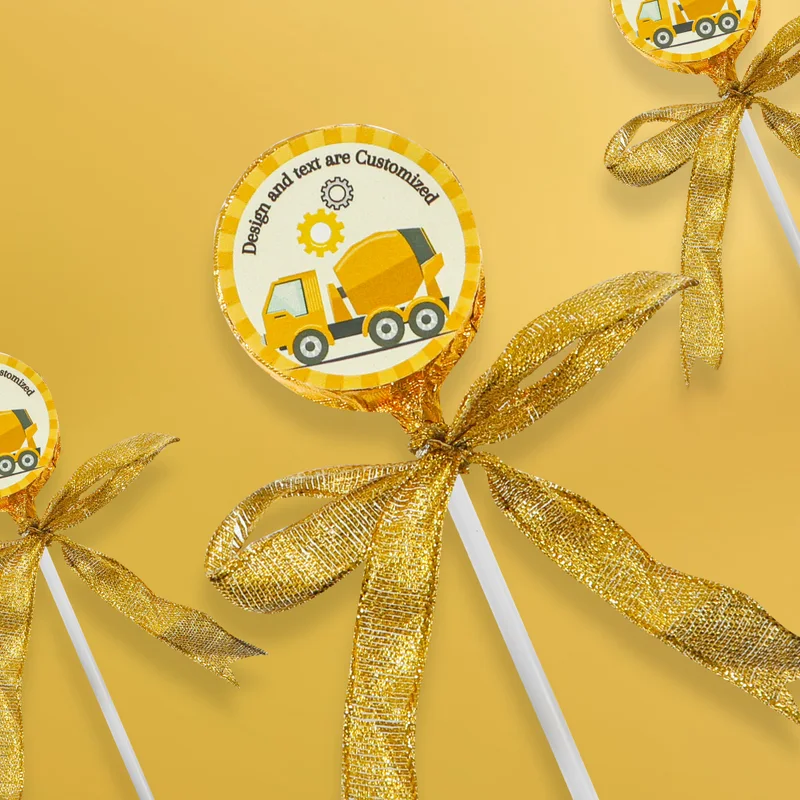 Lollipops (with bow) (Pack of 30), handmade by Chocolate Circle